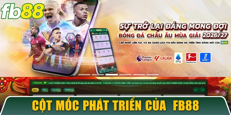 FB88 2 Các cột mốc phát triển của nhà cái FB88