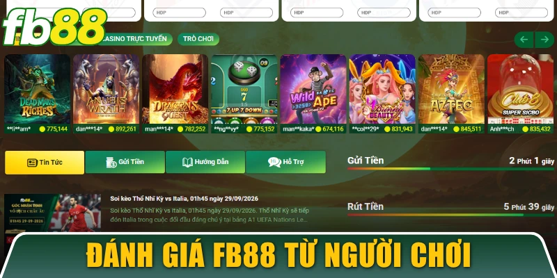 FB88 8 Đánh giá chất lượng tuyệt vời từ phía người chơi